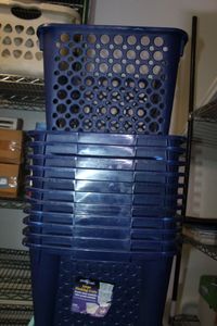 lot 133 image: Navy Blue Stacking Orginazation Crates Twelve (12) 15.5x15x11