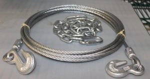 lot 137 image: Approximately 20ft Tow Cable and Approximately 3ft of Chain