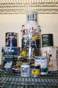 lot 183 image: Gallon Cans of Paint and Quart Sized Over 50%Full