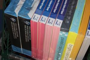 lot 253 image: CopyPrinter Paper 10 Reems Total 2 reems are White the Rest are Pastel Colored