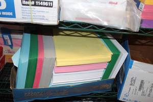 lot 262 image: CopyPrinter Paper, Case of Loose Paper, White, Green, Blue off white and Pink