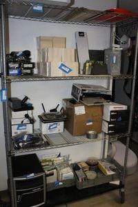 lot 297 image: Metro Shelf Contents Not included 48x18 Buyer is Responsible for Disassembly this will have a scheduled removal