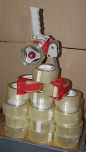 lot 304 image: Tape Gun and 25 Rolls of Packing Tape