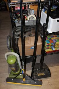 lot 313 image: Optima Upright Vacuum, Push Broom and Scrub Broom