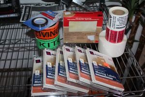 lot 334 image: Six Packages of Moving Labels Clear Paking Slip Envelopes and other rolled labels