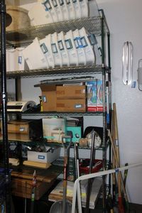 lot 361 image: Metro Shelf, Contents Not included. Scheduled pick up and Buyer is responsible for Disassembly   5ftx2ft