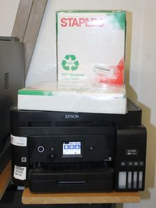 lot 378 image: Epson ET 4750 and 2 Reens Printer Copier paper Printer will pull paper halfway and stop