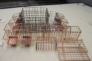 lot 381 image: Copper Toned Wire Baskets that Hang around