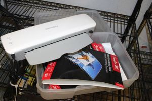 lot 384 image: Fellows Thermal Laminater and 3 Pkgs of Variety Pack Photo Sizes Laminating Pouches