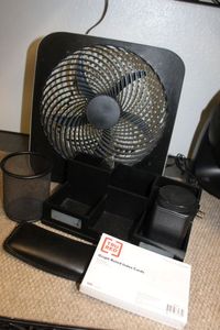 lot 417 image: Desk Supplies and an O2 Cool Fan
