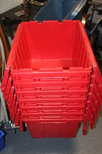 lot 493 image: Seven Red Totes With Fold over Lids