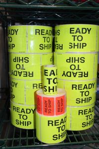 lot 351 image: Eight ready to Ship Labels 500 per roll