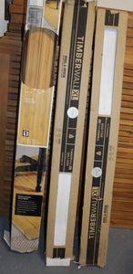 lot 483 image: Two Boxes of Timberwall Peel n Stick Wall Panels and Wooden Chair Mat