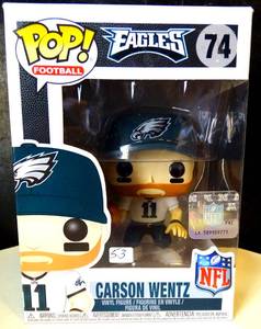 lot 53 image: Funko Pop Vinyl Carson Wentz #74. Phila Eagles $$