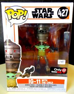 lot 141 image: Funko Pop 427 Gamestop Exclue IG-11 with the Child