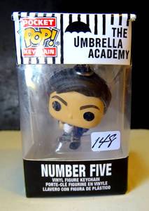 lot 148 image: FUNKO Number 5 Umbrella Academy POCKET KEYCHAIN
