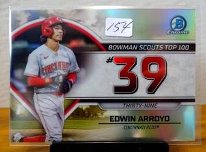 lot 154 image: 2023 Bowman Chrome Scouts Top 100 Edwin Arroyo