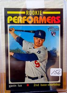 lot 156 image: 2020 Topps Heritage Rookie Performers GAVIN LUX