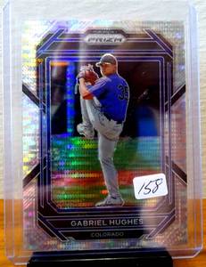 lot 158 image: 2023 Prizm Baseball Base Hyper 152 Gabriel Hughes