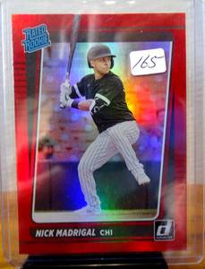 lot 165 image: 2021 Donruss Rated RC Nick Madrigal #49 RED HOLO