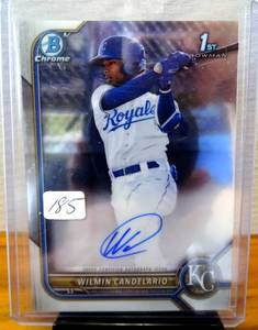 lot 185 image: 2022 Bowman Chrome1ST Wilmin Candelario AUTO RC