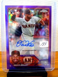 lot 189 image: 2023 Topps Chrome DAVID VILLAR AUTO RC 250