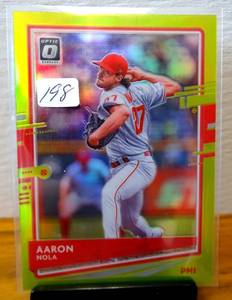 lot 198 image: 2020 Donruss Optic Lime Green #140 Aaron Nola