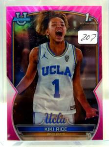 lot 207 image: 2022-23 1ST BOWMAN Kiki Rice PINK #24 RC