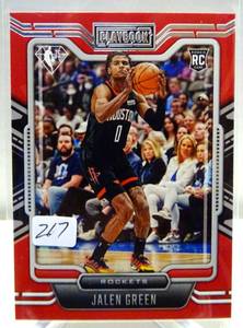 lot 217 image: 2021-22 Playbook Red Jalen Green RC #266 75TH ANNIVERSARY