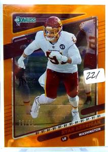 lot 221 image: 2021 Donruss Jersey Number 91 Ryan Kerrigan #5