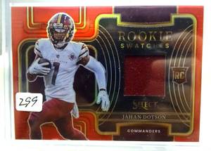lot 299 image: 2022 SELECT ROOKIE CARD SWATCHES JAHAN DOTSON (RELIC)