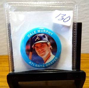 lot 130 image: 1984 Fun Foods Baseball Pins # 103 DALE MURPHY