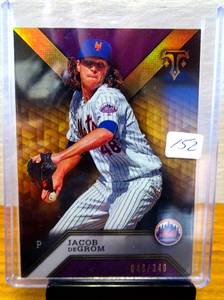 lot 152 image: LIMITED Jacob deGrom 2016 Topps Triple Threads #16 340 Amethyst $$