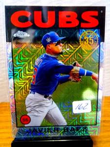 lot 162 image: 2021 Topps Chrome Cubs Javier Baez 1986 Mojo Refractor 35th #86BC-36