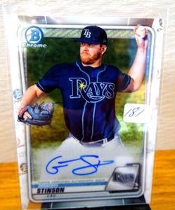 lot 181 image: 2020 Bowman Chrome Graeme Stinson #CPA-GST Auto Tampa Bay Rays