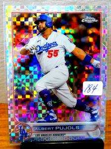 lot 184 image: 2022 Topps Chrome X-Fractor Albert Pujols #84 Los Angeles Dodgers