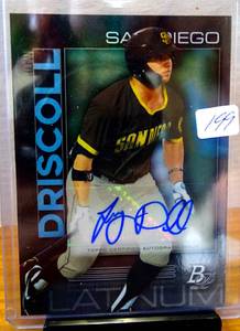 lot 199 image: 2020 Bowman Platinum #TOP-75 Logan Driscoll Prospect Auto