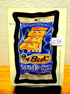 lot 239 image: RARE Beak Shaver for Hairy Ducks Wacky Packages Trading Card 1985