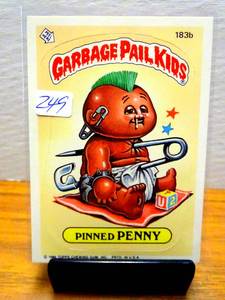 lot 249 image: VINTAGE 1986 Topps Garbage Pail Kids #183b PINNED PENNY