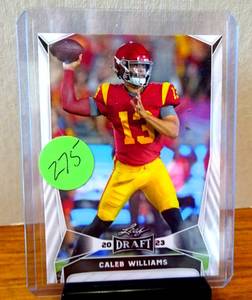 lot 275 image: #1 NFL DRAFT - HOT FIRST CARD 2023 LEAF COLLEGE CALEB WILLIAMS ROOKIE CARD
