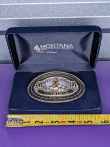 lot 7 image: Glen Rose Rodes 2009 Goat Tying Belt Buckle