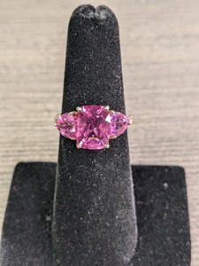 lot 104 image: Sterling Silver 925 Ring w Pink Stone Size 6 - 2.5grams