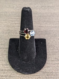 lot 107 image: Lot of 3 - Sterling Silver Ring wStones Size 7 - 5grams