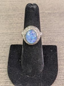 lot 110 image: 925 SGF w Opal Ring Size 5.5 - 7.6grams