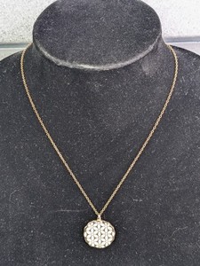 lot 113 image: 18 Sterling Silver Necklace w Sterling Flower Design Pendant - 9grams