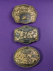 lot 144 image: Lot of 3 - RODEO Belt Buckles #144
