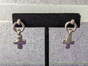 lot 274 image: Sterling Silver 925 Cross Earrings - 6.4grams