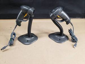lot 127 image: Lot of 2 Symbol Barcode Scanners w Stand