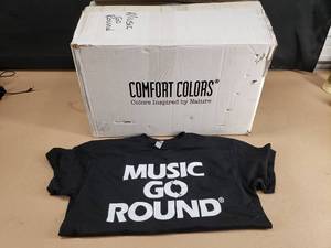 lot 138 image: Large Box Full of Music Go Round T-shirts.  Approx 60 Pieces (Approx 24 Small & 36 Medium)