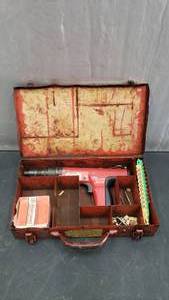 lot 18 image: Hilti DX350 Powder Actuated Fastner Tool w Case, Fastners & More
